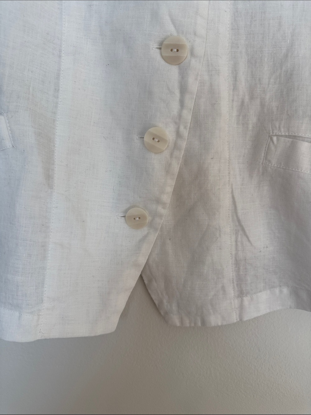 NWOT Flax White Linen Button-Front V-Neck Jacket– small (371) - Picture 6 of 12